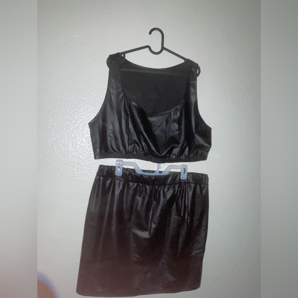 SHEIN Black Pleather Set - size 4x